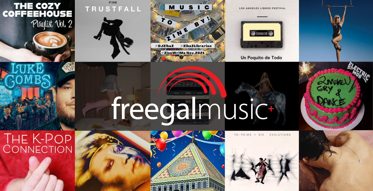 mobile device displaying freegal music