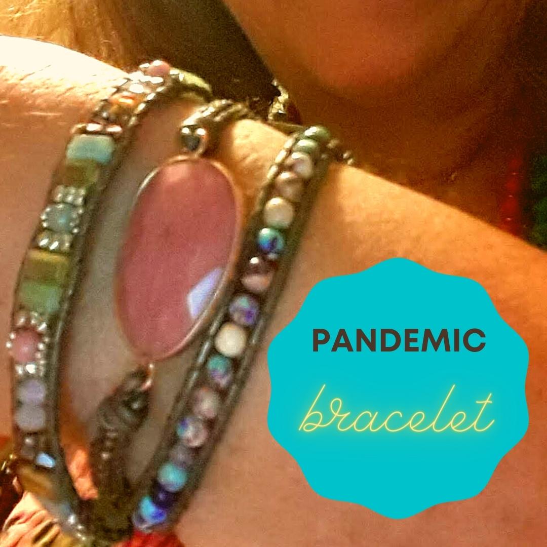 Nina displays the pretty bracelets that have cheered her up during the pandemic.