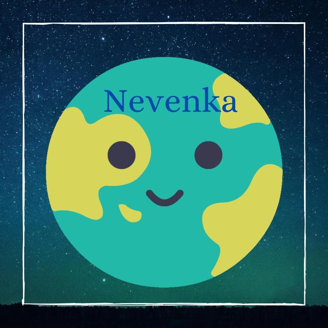 Planet earth in the night sky represents Nevenka’s love of nature and night.