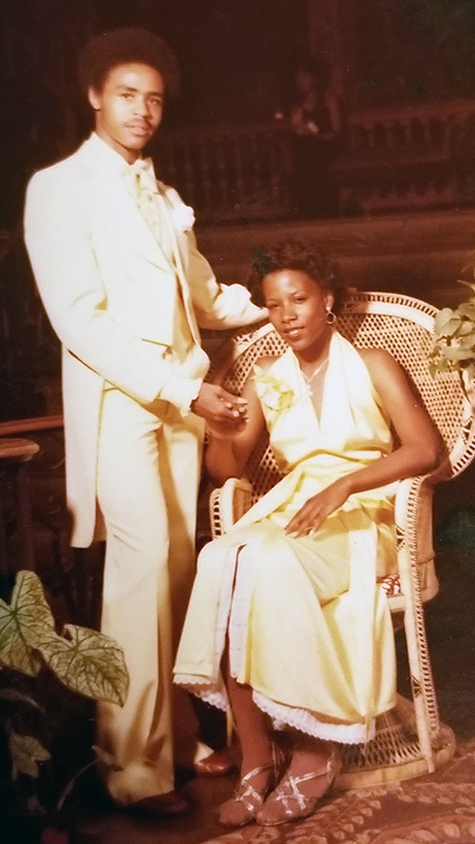 two teens on prom night 1970s