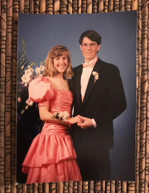 two teens at prom night, 1990