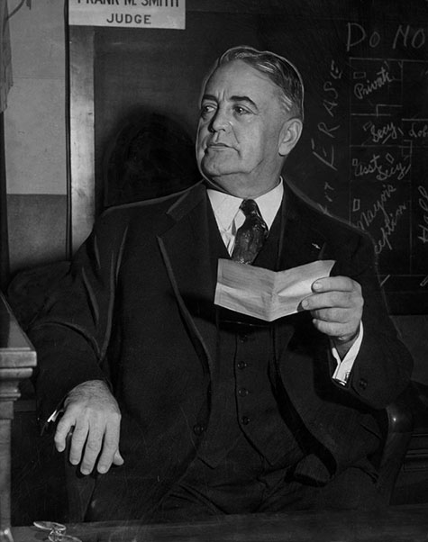 Mayor Frank L. Shaw on the witness stand defending his brother Joe