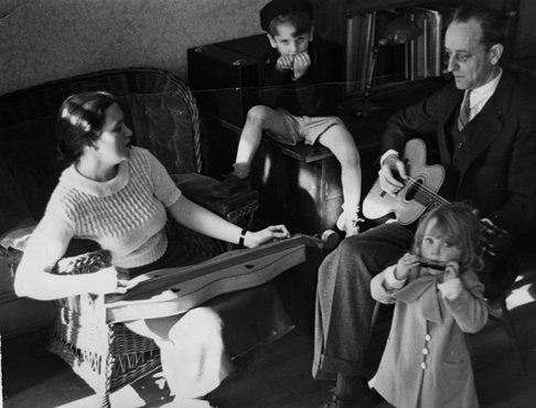 Ruth Crawford and Charles Seeger with their son Mike and daughter Peggy, ca. 1937