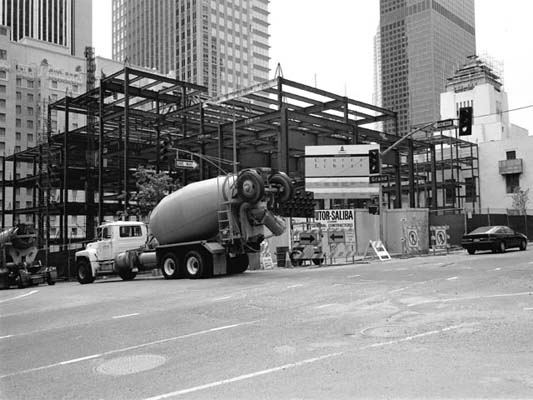 2 ½ million cubic feet of earth were removed for the Bradley Wing. William Reagh Collection/Los Angeles Public Library