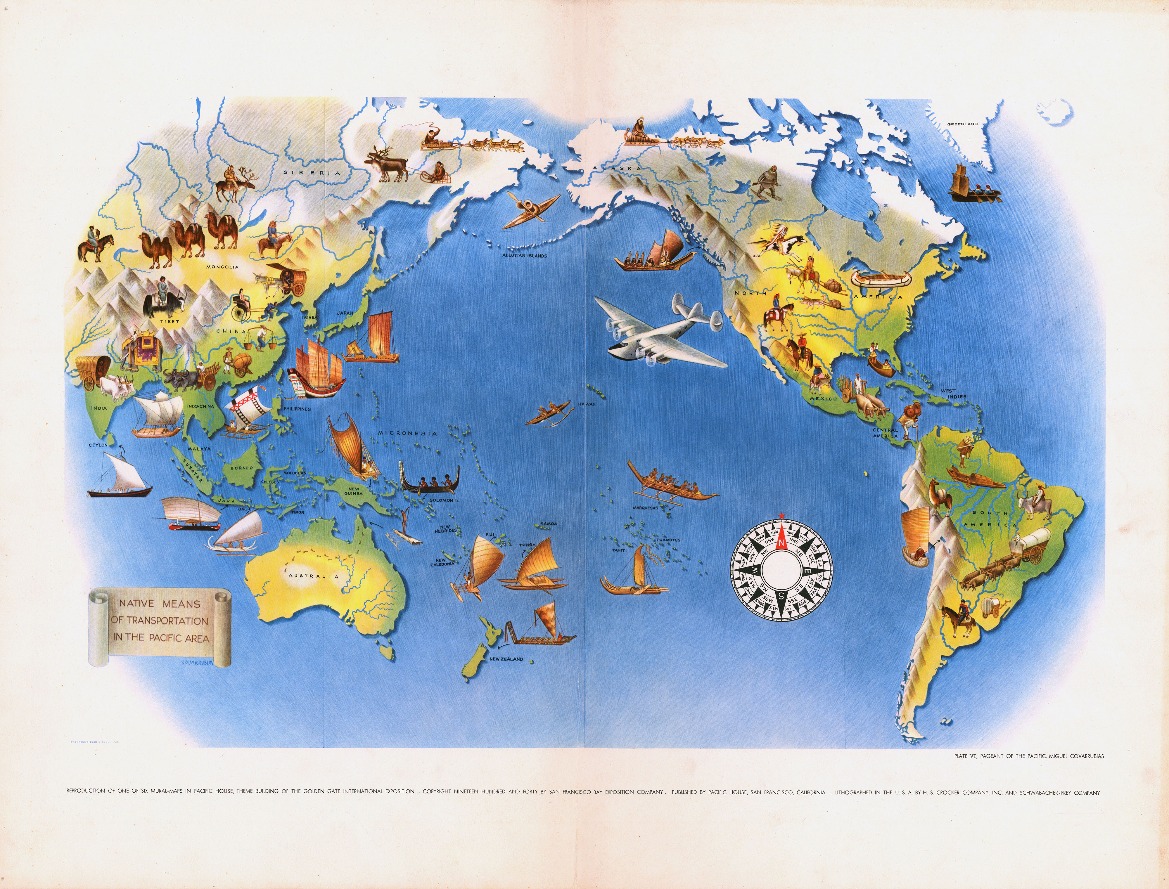 Pictorial Map: Transportation of the Pacific