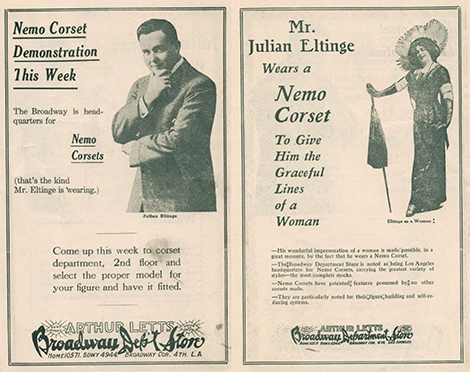 vintage advertisements featured in the program for The Fascinating Widow 