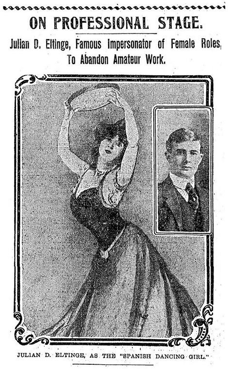 1904 Boston Globe article showing Eltinge at an early point in his career. 