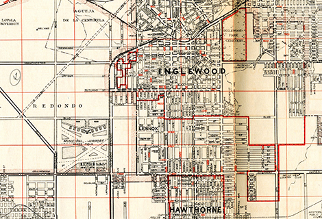 Map of Inglewood Park cemetery