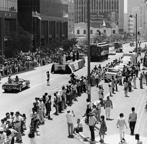 American Bicentennial parade on Wilshire Boulevard