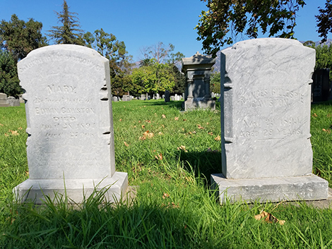 The final resting place of the Routh sisters/the first two Mrs. Cawstons at Mountain View Cemetery
