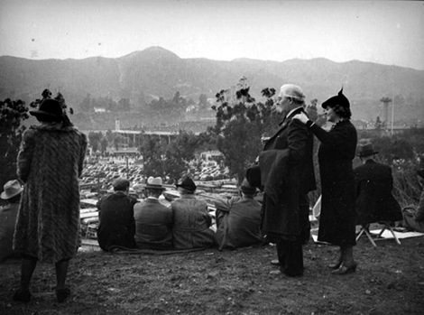 Ethel Schultheis' parents, 1938 Rose Bowl parking lot
