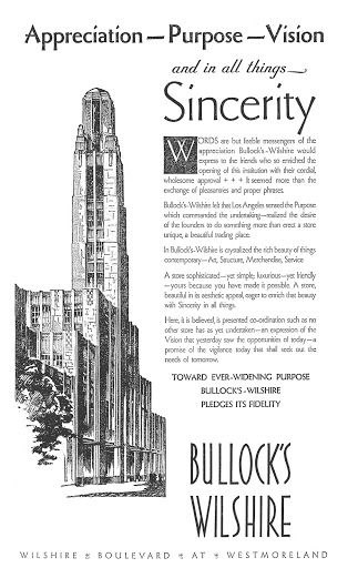 newspaper ad for Bullocks Wilshire