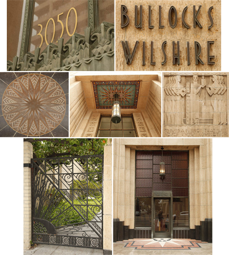 6 pictures of the exterior of Bullocks Wilshire