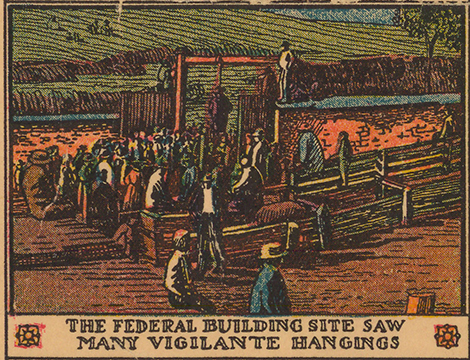 Border illustration of site of lynchings during Chinese massacre of 1871