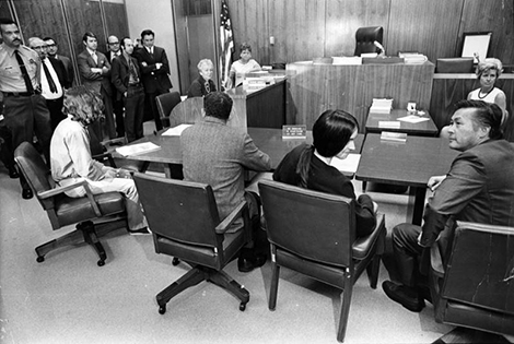 Charles Manson and Susan Atkins in Santa Monica court