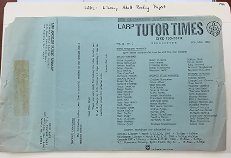  Butler is listed in this LARP Tutor Times as a tutor for the Baldwin Hills Workshop.