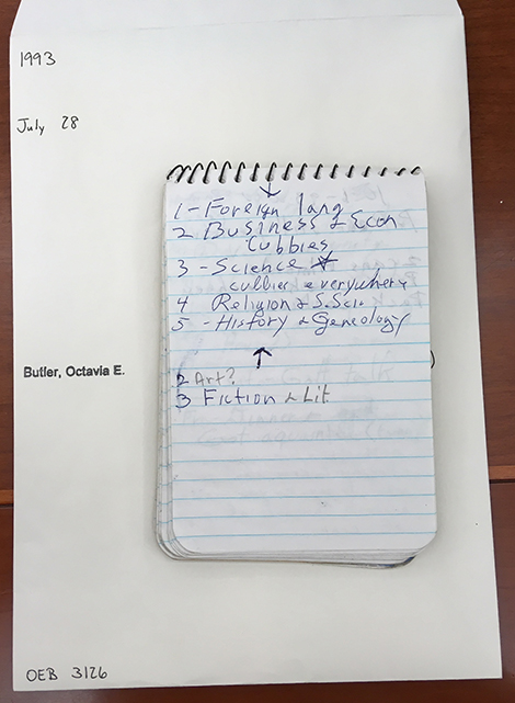  Butler’s list of the floors of the post-1996 Central Library