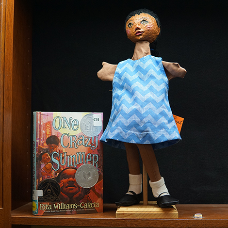 puppet from the book One Crazy Summer