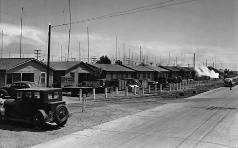 the houses of the Japanese fishing community on Terminal Island.