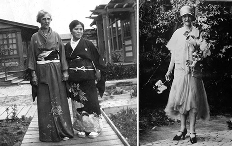 Mildred Obarr Walizer with Mrs. Yokozeki 1926 (left) and Walizer ca. 1925 (right).