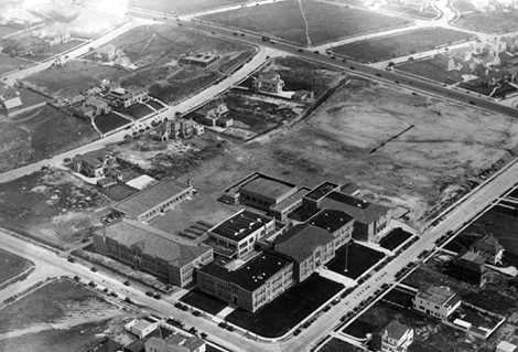 Ariel shot of John Burroughs Junior High School