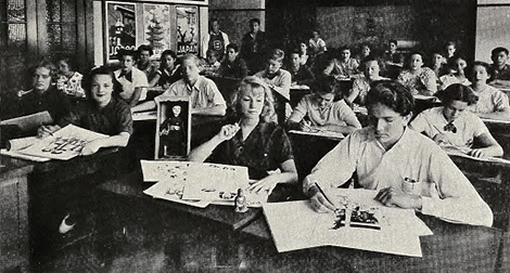 The art class at John Burroughs Junior High School 