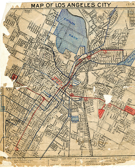 Redlined map of Los Angeles 1894