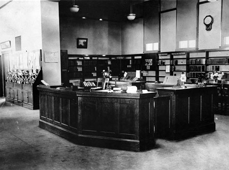 Check out desk in Vernon Branch Library