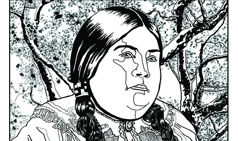 line drawing of Ah-Wane-U Sharon