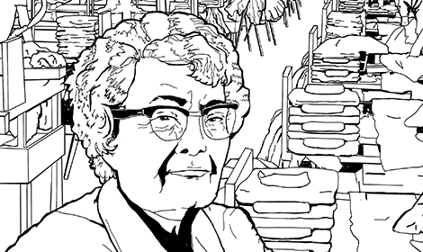 line drawing of Anita Castro