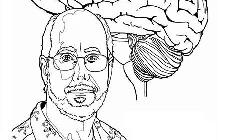line drawing of Ben Barres