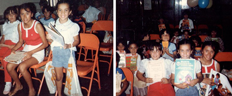 young girls at a library program