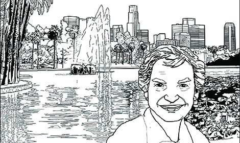 Line drawing of Helen Summers Brown