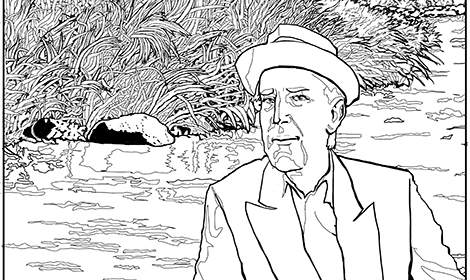 line drawing of Lewis MacAdams