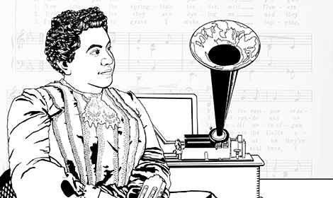 line drawing of Manuela Garcia