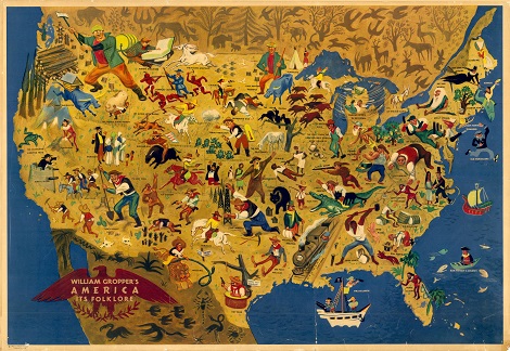 William Gropper’s America, it’s Folklore, 1946 map