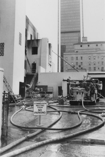 Aftermath of the library fire