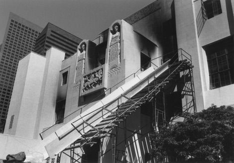  make-shift slides are used to transport materials after the library fire