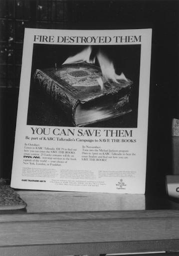 Flyer for a Save the Books essay contest