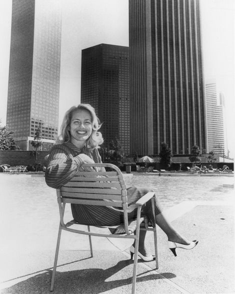 Betty Gay Teoman on the roof of the library