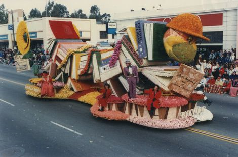 book themed rose parade float