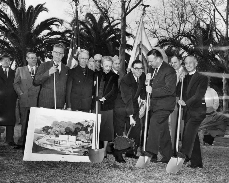 Councilwoman Harriet Davenport (center) participates in a groundbreaking at MacArthur Park
