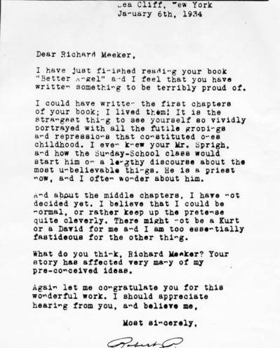 Letter from a Robert P. to "Richard Meeker,"
