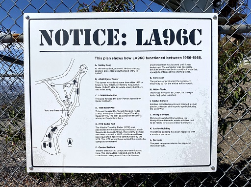 Signboard at the LA-96 Nike Missile Site