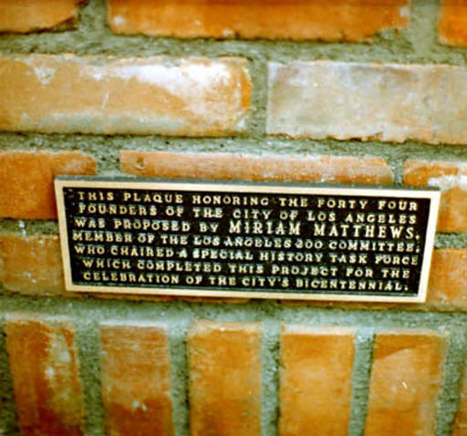 Miriam Matthews  plaque underneath Founders Plaque