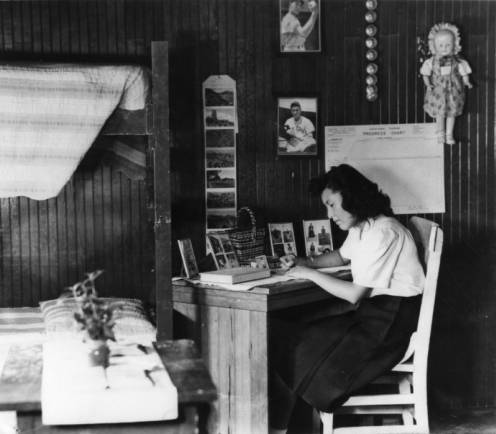 Student at her desk