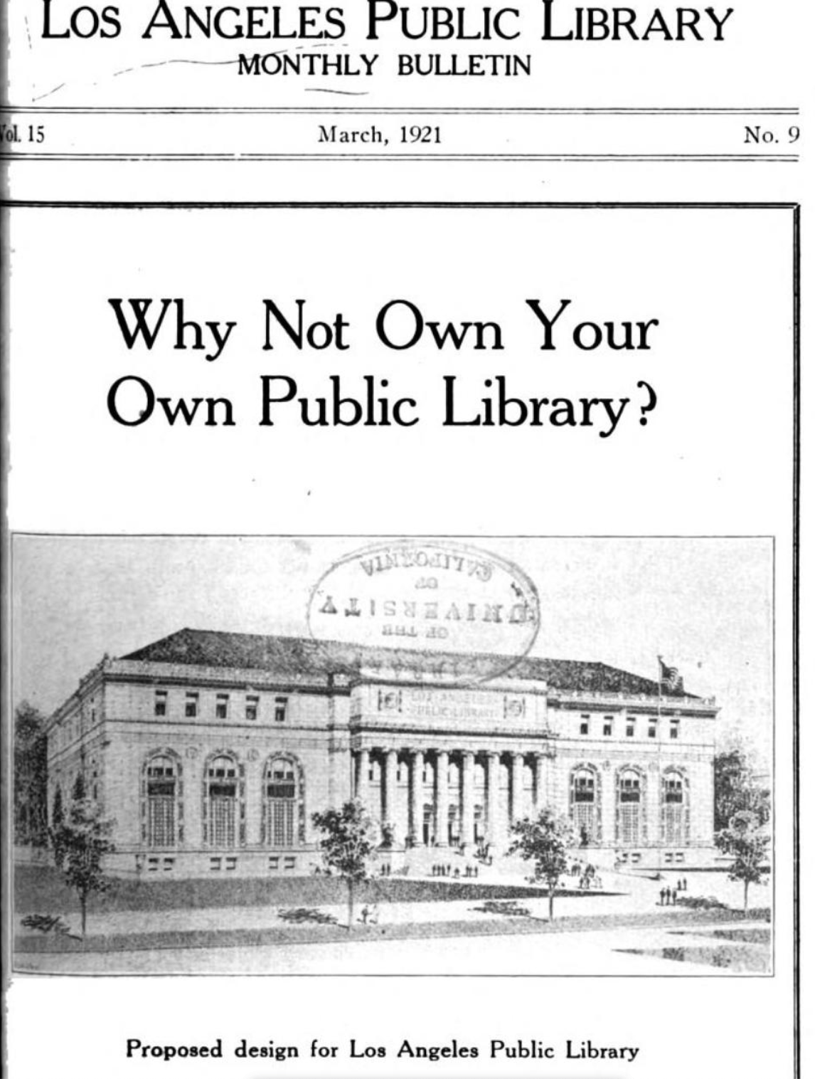 LAPL Monthly bulletin from 1923
