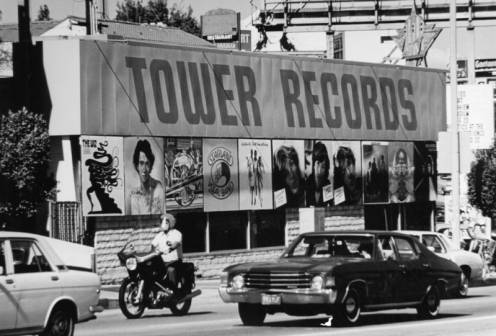 Record albums on the Sunset Strip