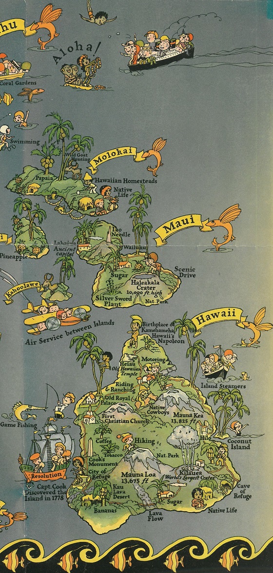 Hawaiian Islands cartograph by Ruth White