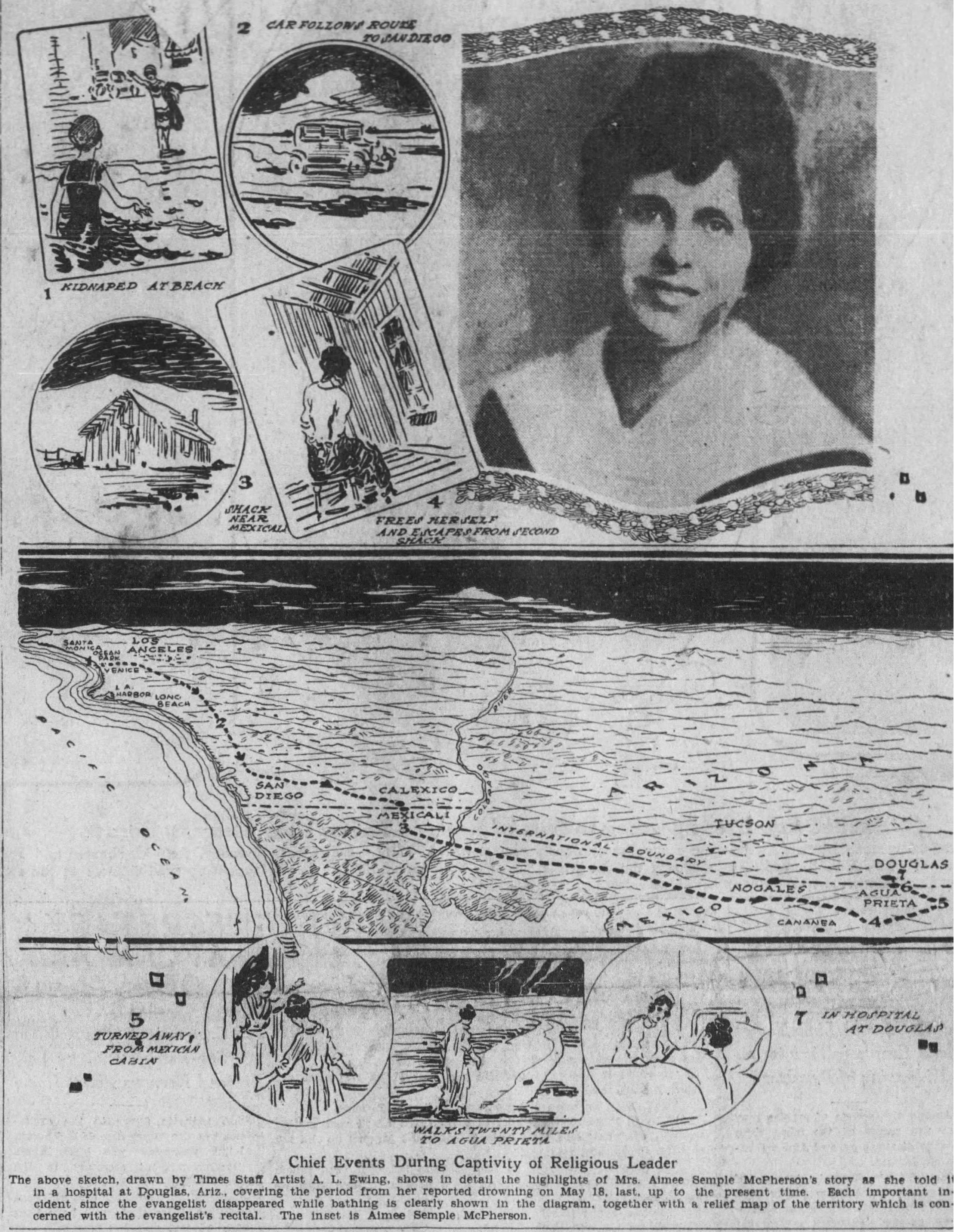 Front page of the Los Angeles Times June 24, 1926.